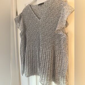 Adrianna Papell Black and White Patterned Blouse